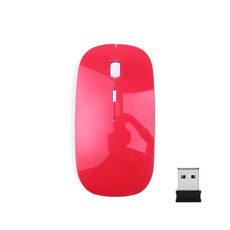Slim Wireless Mouse 2.4GHz Optical Mice 1600DPI USB Receiver Gamer Office Thin Mouse Ergonomic Design Mice For PC Laptop Desktop