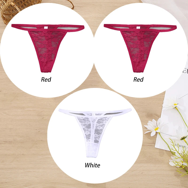 ZhejiangChoice Spitzen-Set Damen G-String - 3er Low Waist