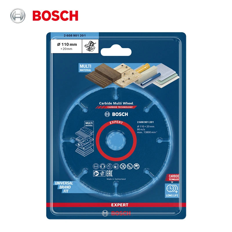 Bosch Expert Cutting Wheel 110Mm Carbide Muti-Material Cutting Disc for Wood Plastic Drywall Hardwood Angle Grinder Accessories
