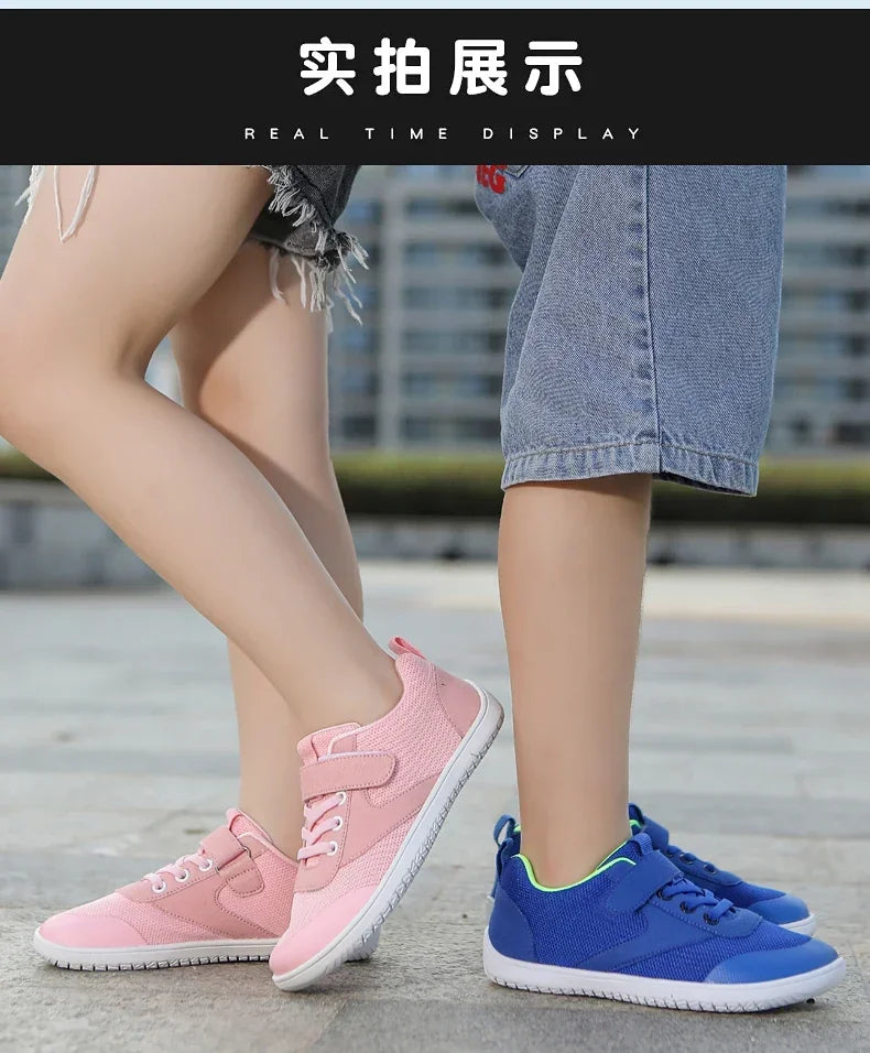Kinder Weite Barfuß Schuhe - Minimalistische Jungen Mädchen Sneaker - Leichtgewicht Rutschfest Kinder Walking Schuhe Casual Skate Flats