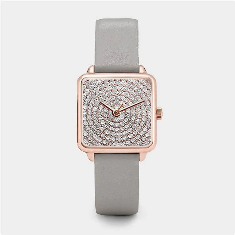 Luxuriöse Strass Damenuhren - Top Marke Elegante Quadratische Analog Quarz Uhr - Modische Damenuhr Geschenk