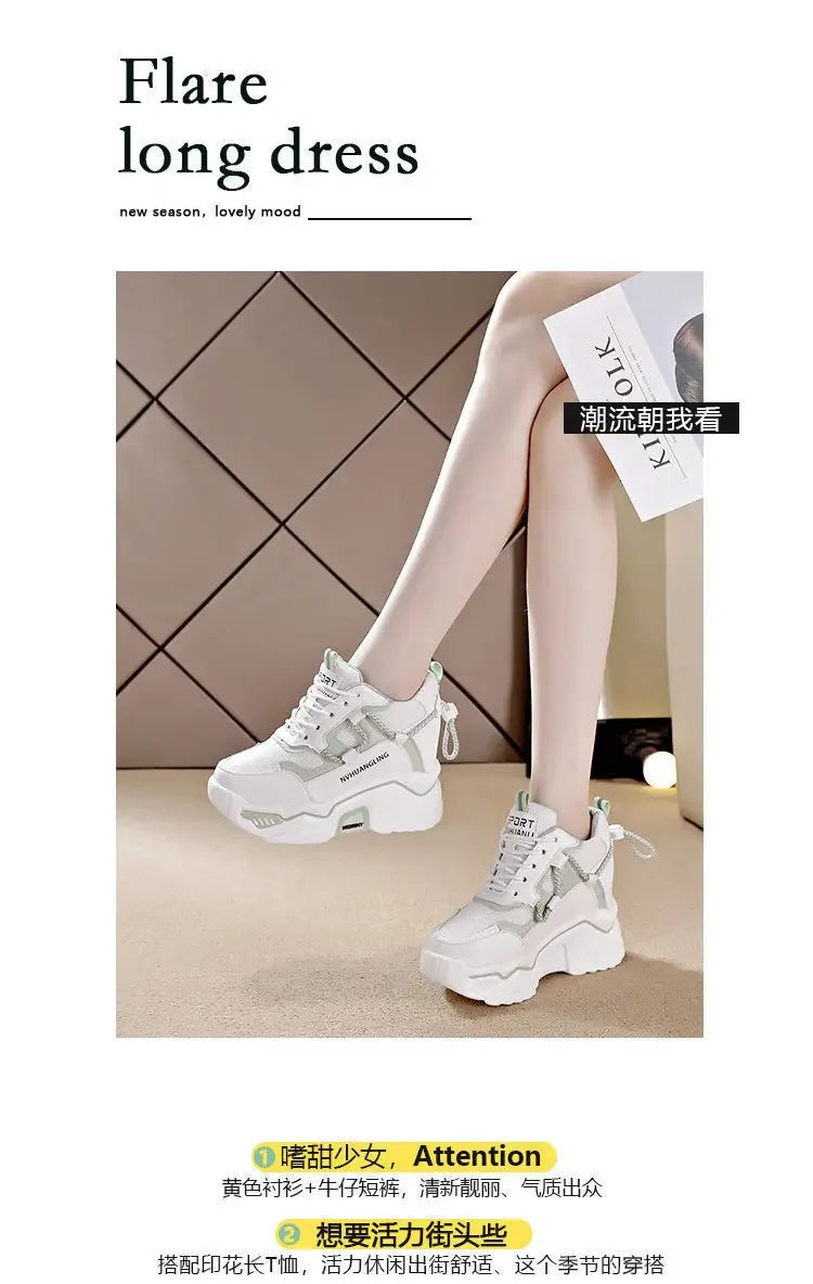 Sneakers Women Sports Shoes Platform Mesh Breathable Vulcanized Shoe Wedge Casual Comfort Woman Summer Zapatos Mujer2024