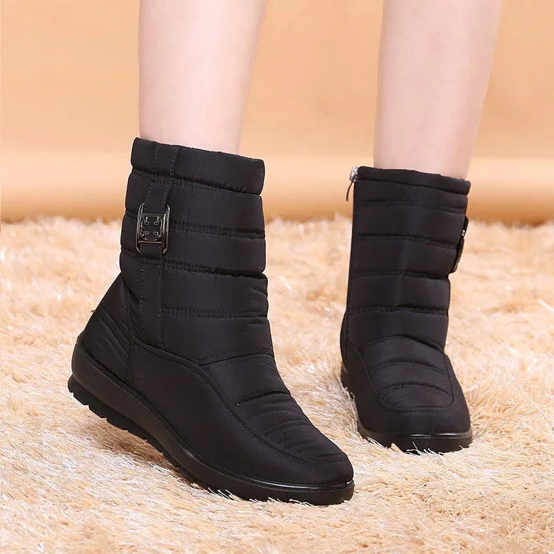 Waterproof Women Boots Winter Shoes Platform Wedge Snow Boots Comfort Thick Plush Warm Ankle Boots Female Mujer Sneakers Women