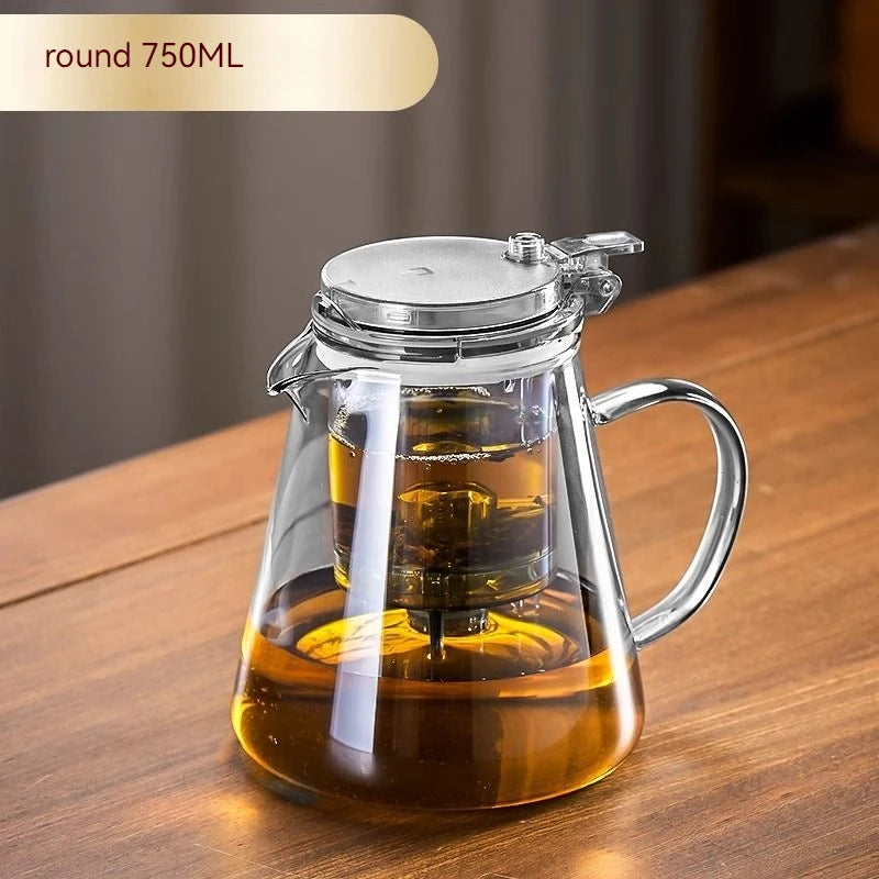 GIANXI Glass Teapot And Pot Household Tea Set Teapot Heat-resistant Tea Water Separation Filter Flower Teapot Glass Teapot