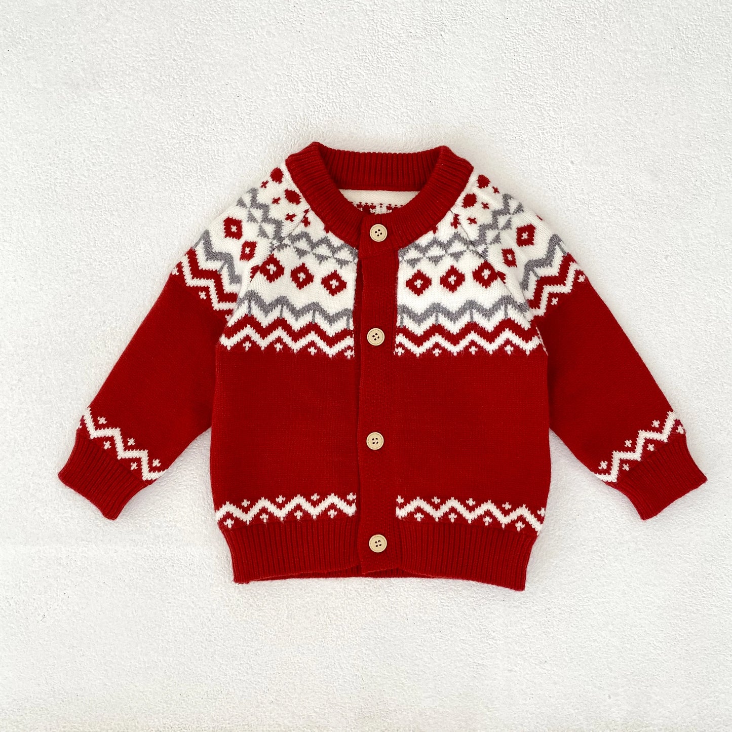 YSUBESTCN Kinder Strickjacke - Warmes Strickoberteil Für Kleinkinder, Größe 0-2 Jahre, Material Wolle, Verschluss Knopf