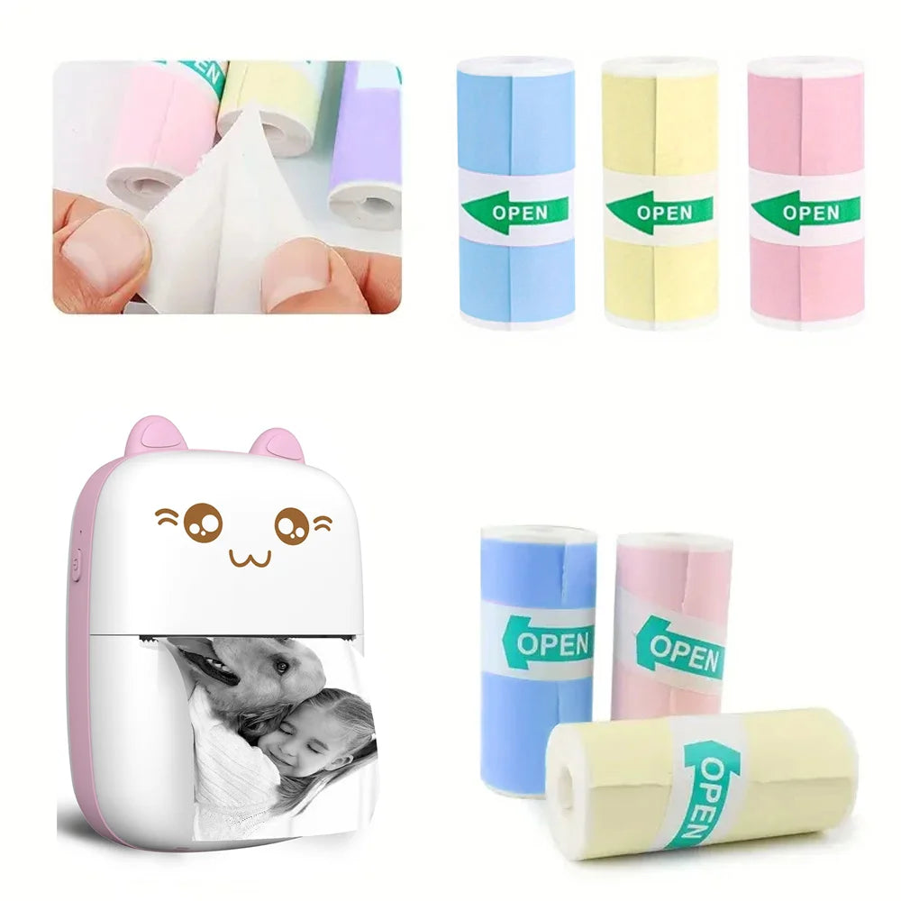 Thermopapier 2025: 3 Rolls of Mini Printer Paper Thermal Paper Printable Stickers for Pocket Thermal Printers Collection