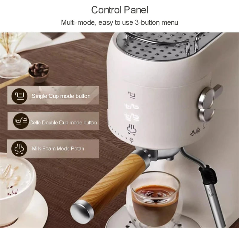 Professional Espresso Coffee Maker Electric Italian Coffee Machine 15 Bar Automatic milk frother Cappuccino Latte Espresso maker