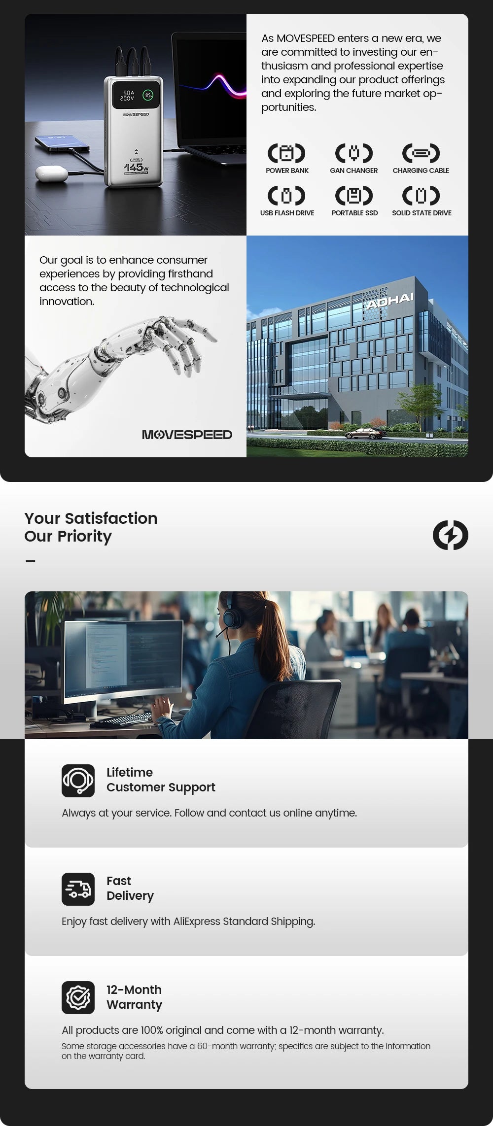 Camping-Laterne 2025: MOVESPEED LED 70000mAh Große Kapazität Rechargeable Notfall-Licht Outdoor-Sammlung