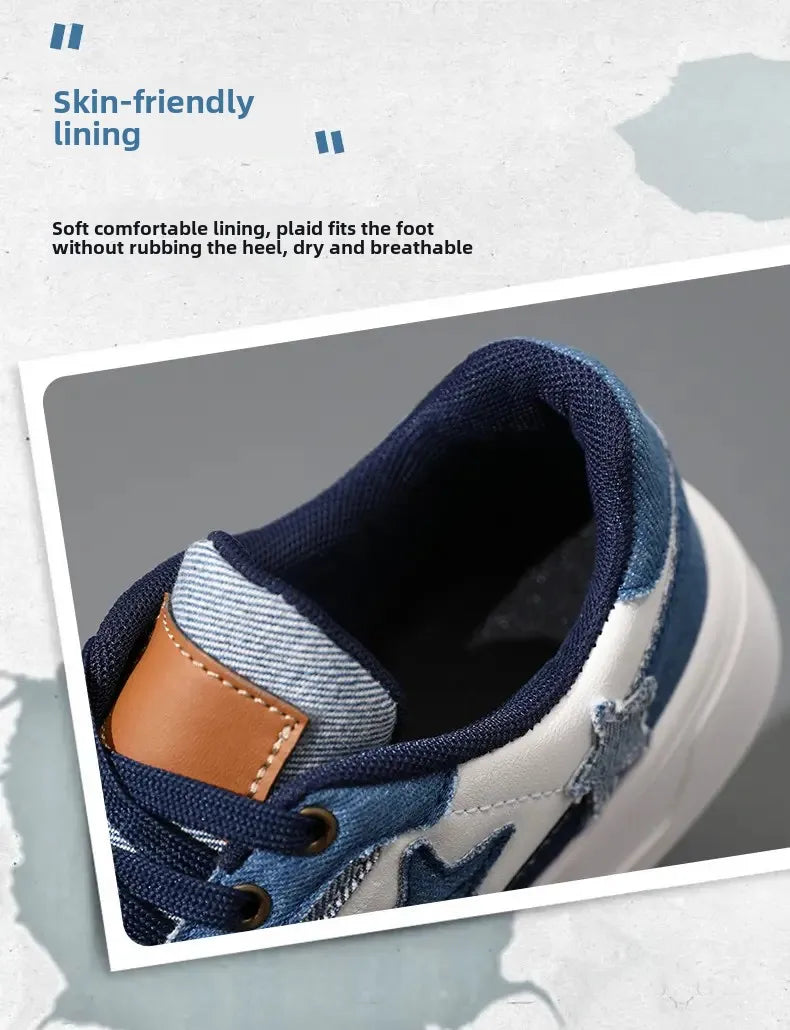 Men's Sneakers Fashion Star Skate Shoes Punk Hip Hop Style Student Sports 2 Summer All-match Non-slip Booster Casual Shoes