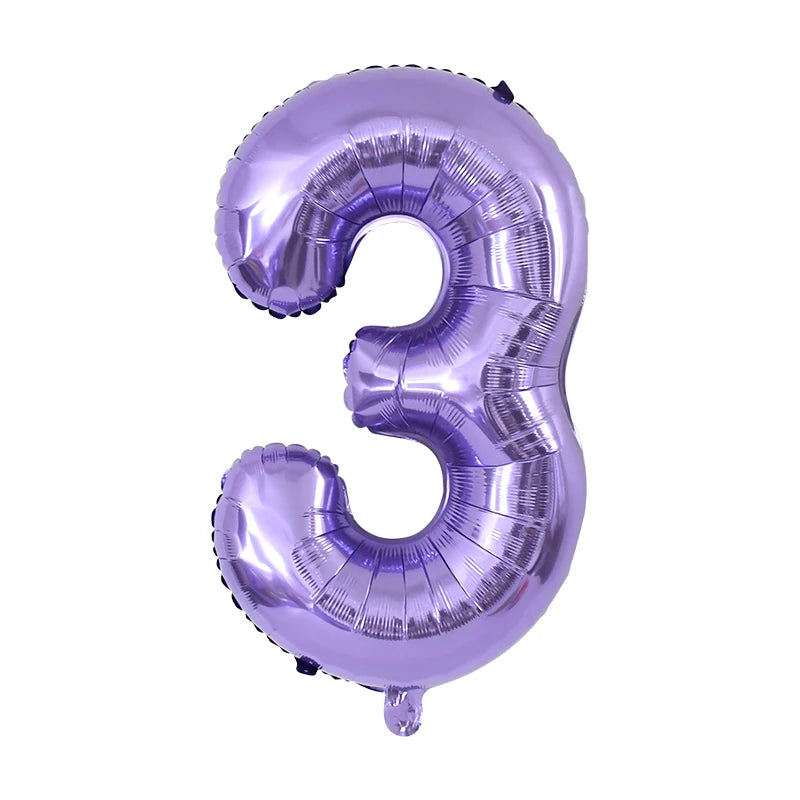 Purple Number Balloons 32 Inch Foil Balloon Adult Kids Birthday Anniversary Decoration Party Gold 0 1 2 3 4 5 6 7 8 9 Balloon