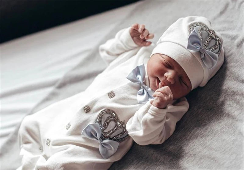 Baby-Outfit-Set 2025: 5-teiliges Spitzen-Baumwoll-Set für Neugeborene - Säuglingspflege-Kollektion