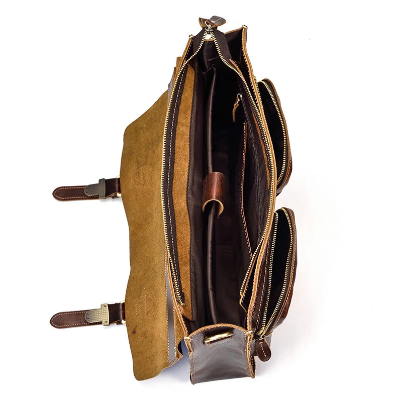 Luufan Aktentasche Rindsleder Business - 16 Zoll, 40x30x10cm