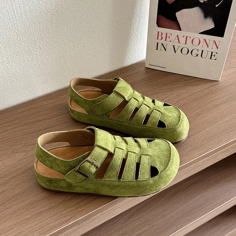 Flats Women's Sandals Fashion Hollow Designer Shoes Casual Slingback Slippers 2025 Summer Flip Flops Trend Sandalias De Mujer