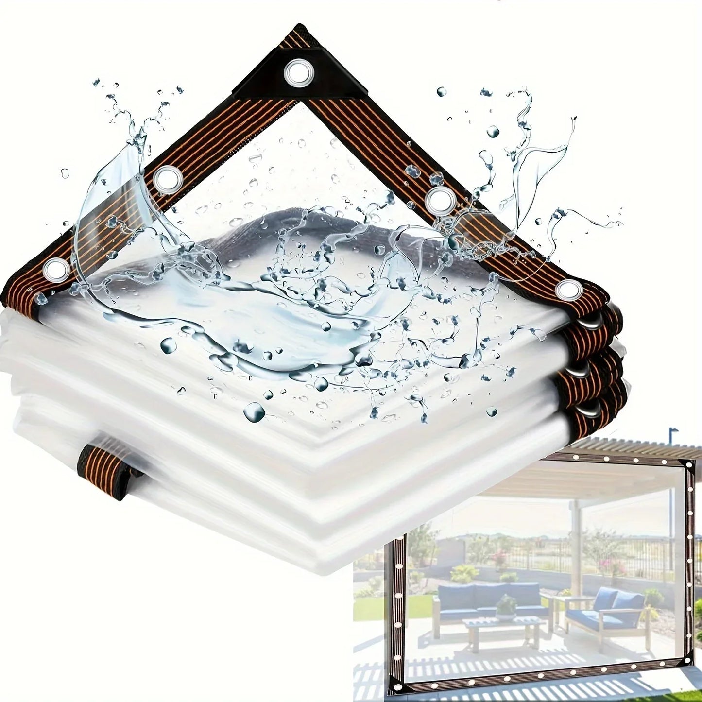 Plane 2025: Clear Waterproof Tarp Seal Ring - Rainproof Outdoor Garden Cover Patio Chicken Coop Porch Canopy Camping Collection