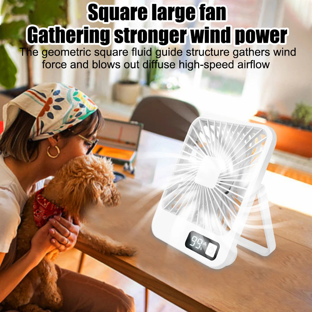 2025 New Small desktop fan USB charging Multi-scene use Car fan Camping fan Home office portable quiet outdoor simple summer fan