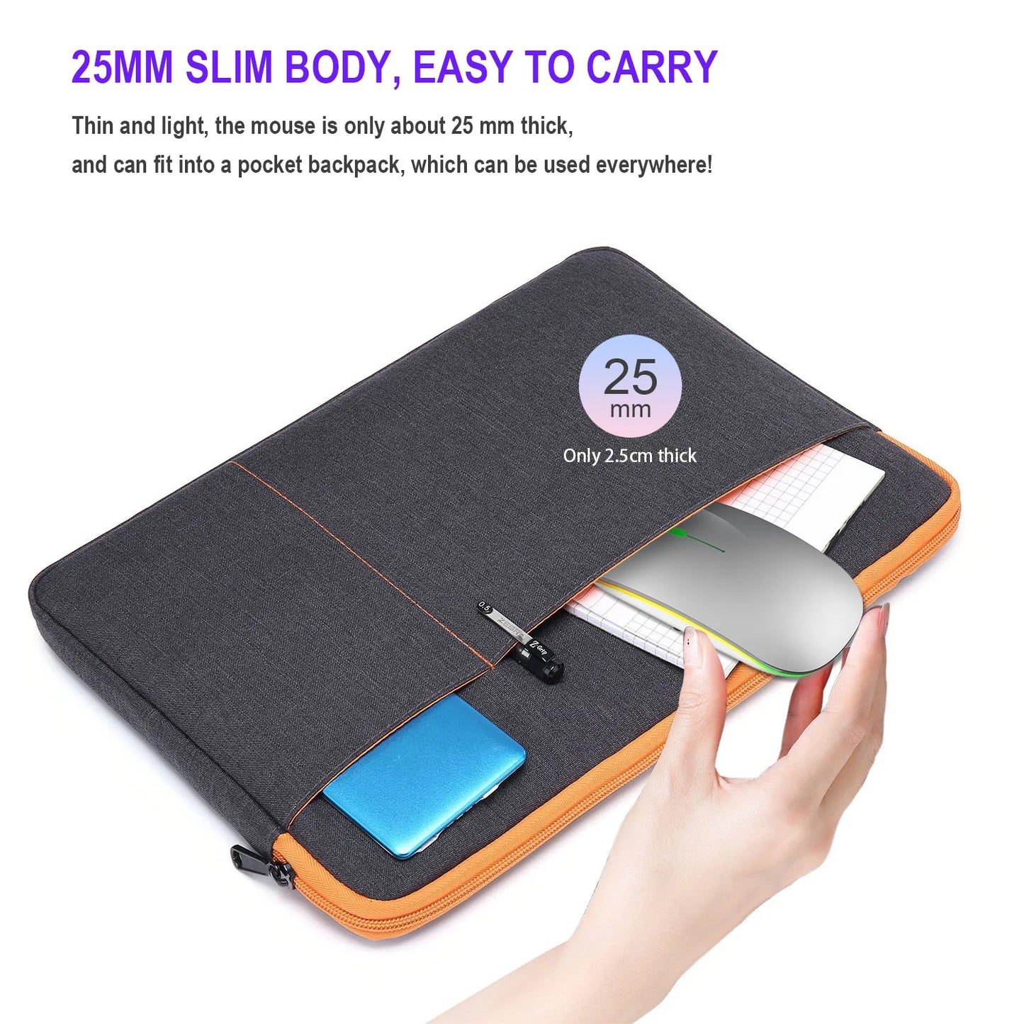 Dual-Mode-Wireless-Maus Bluetooth-kompatibel LED-Rechargeable Laptop-Maus Portable Computer-Mäuse für Laptop iPad Tablet