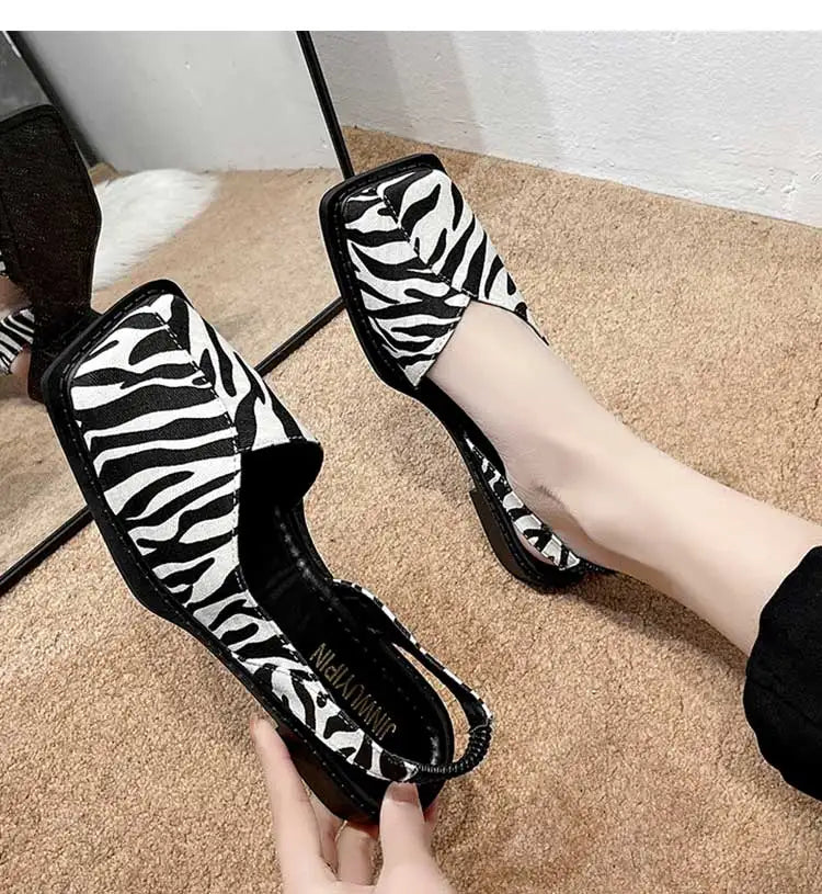 Women's Sandals Elegant Summer Shoes For Women Summer Sandals Slip On Low Heels Sandals Shoes Female 2025 New Sandalias De Mujer