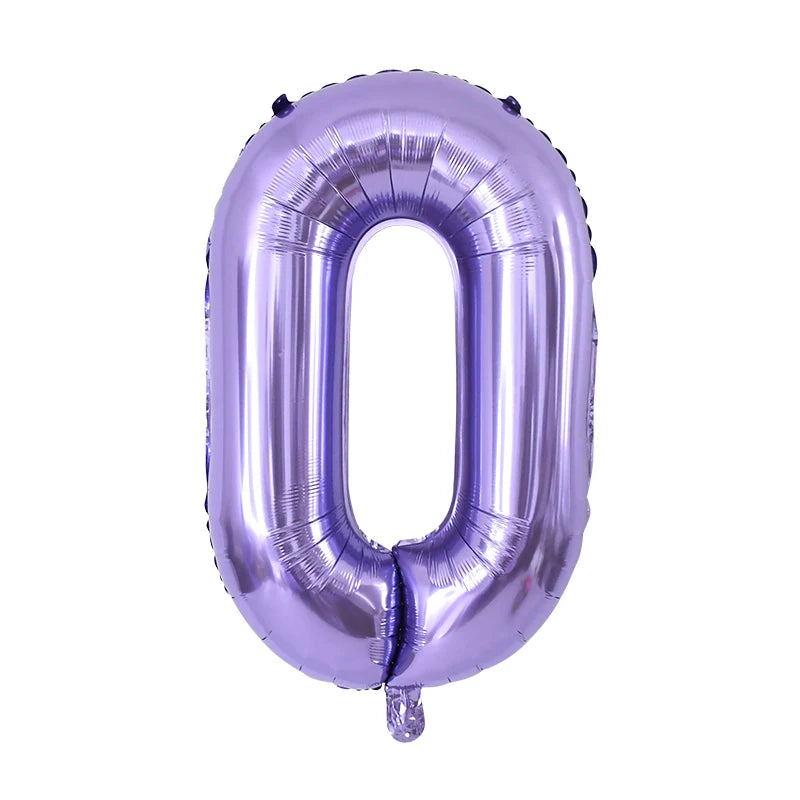Purple Number Balloons 32 Inch Foil Balloon Adult Kids Birthday Anniversary Decoration Party Gold 0 1 2 3 4 5 6 7 8 9 Balloon