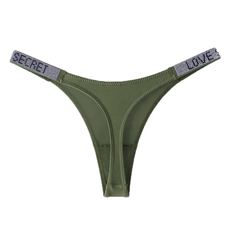 Damen-Unterwäsche 2025: TWTZQ Low Waist elegant Panties Women Thongs Rhinestones Letter - Diamonds G-string Sports Thong Shorts Briefs T-back Fitness S-XL Collection