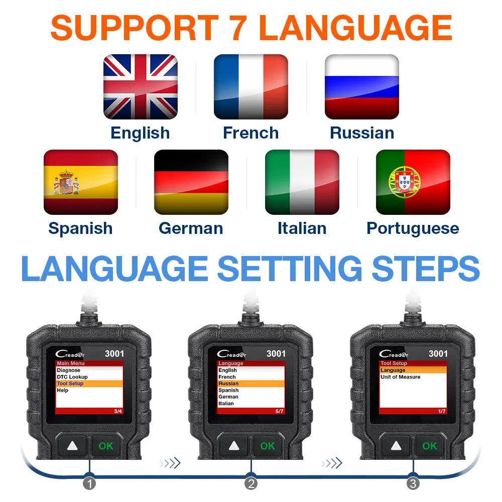 Launch X431 CR3001 Unterstützung Voll OBDII/EOBD Funktion Creader 3001 Diagnose Werkzeug Mehrsprachig Code Leser Scanner PK CR319 OM123