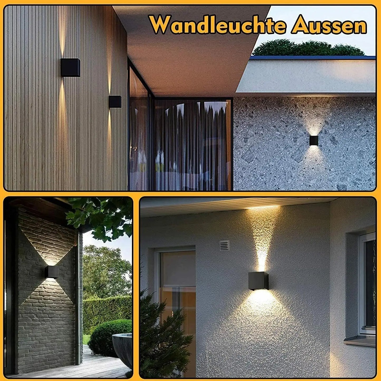4pcs Modern LED Wall Lamp, 7W Metal wall lamp up and down adjustable light beam, Cube LED Light for Indoor and Outdoor