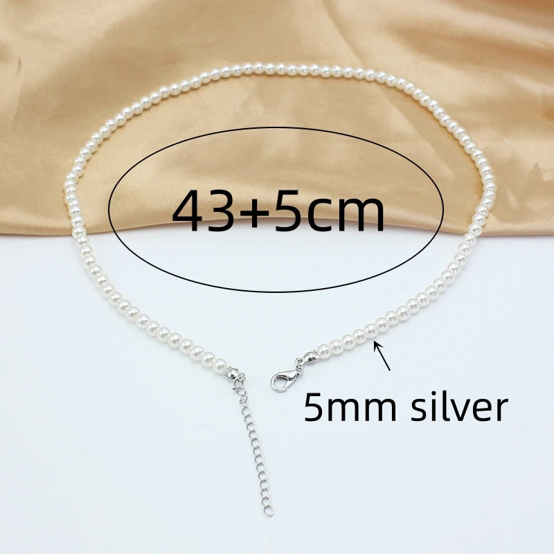 DAIZHEMEI GIFT Perlenkette Mit Anhänger - 42 5cm Beige