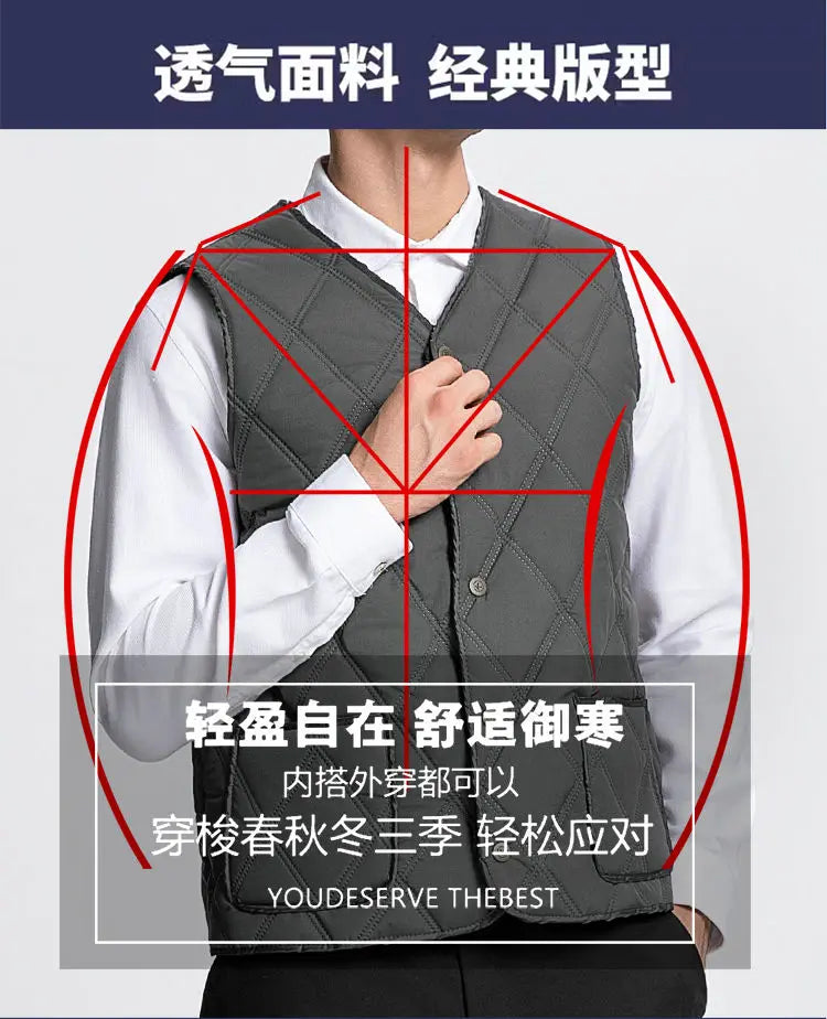 AlpenFit Slim Warme Daunenweste - Baumwolle, Vlies Gr. M-L