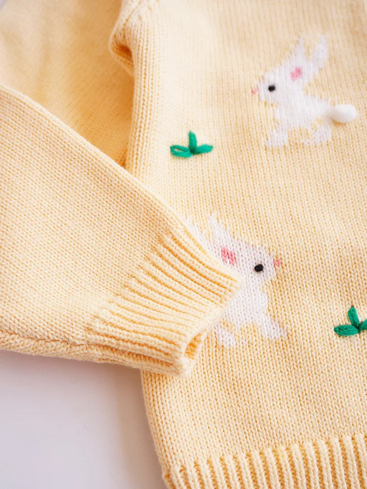 Deer jonmi Gestrickter Pilz-Pullover - Baumwolle Vollärmel