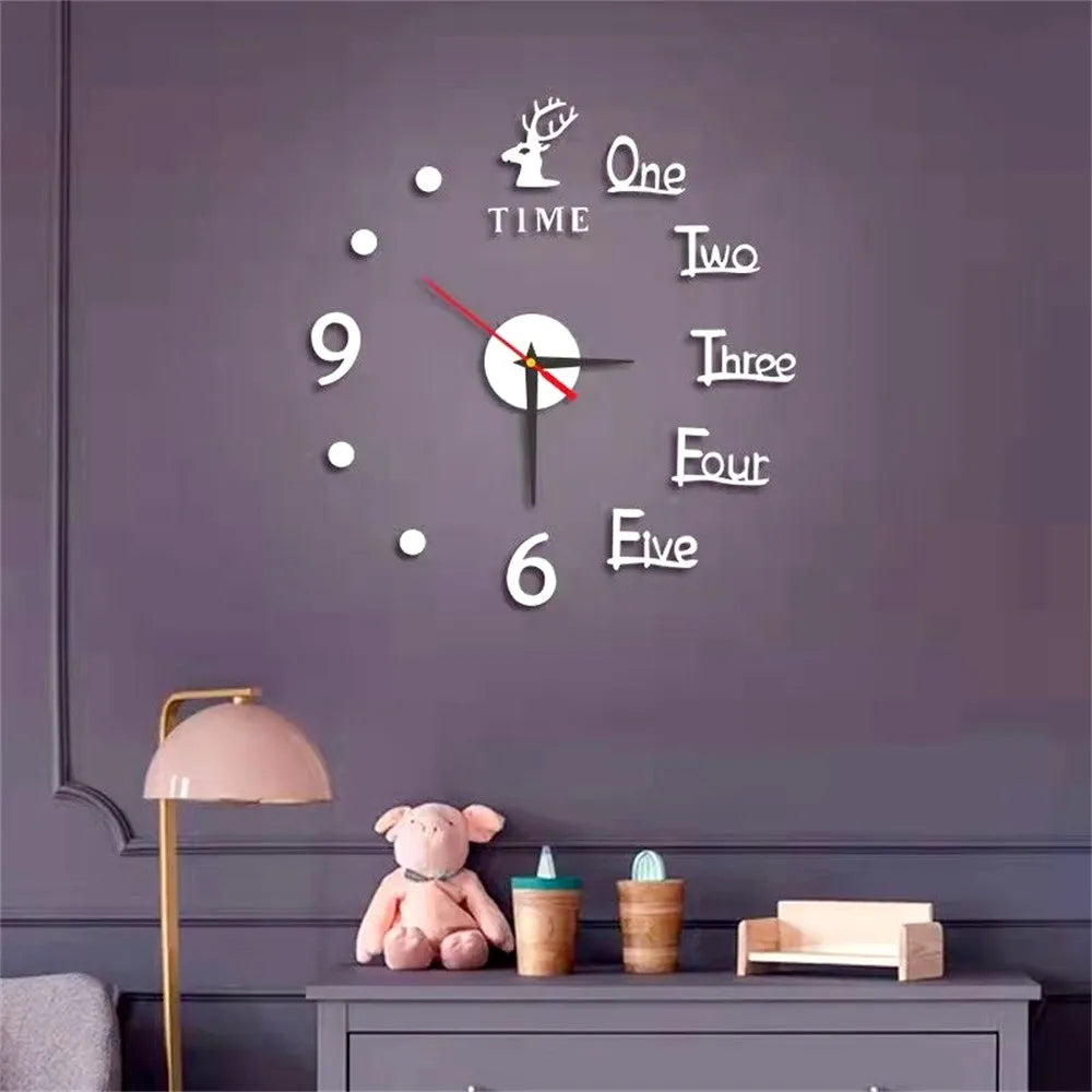 Luminous Wall Clock Large Watch Horloge Murale 3d Diy Acrylic Mirror Stickers Quartz Duvar Saat Klock Modern Mute Alarm Clock