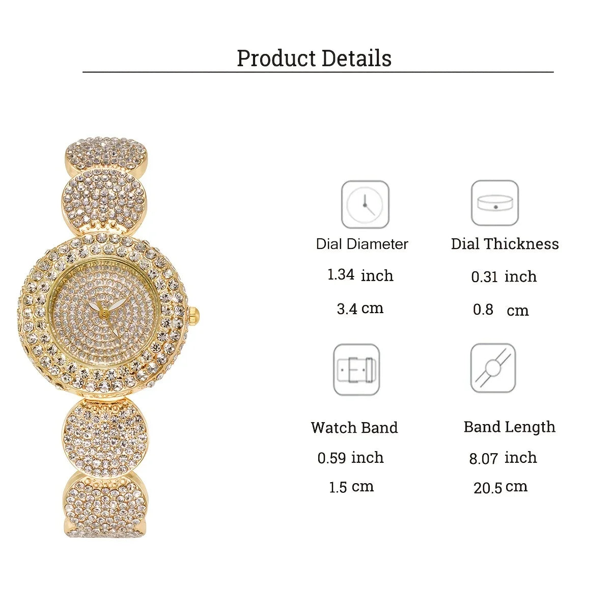 Damen-Luxus-Uhr 2025: Strass-Quarz Armbanduhr - Glamour Collection