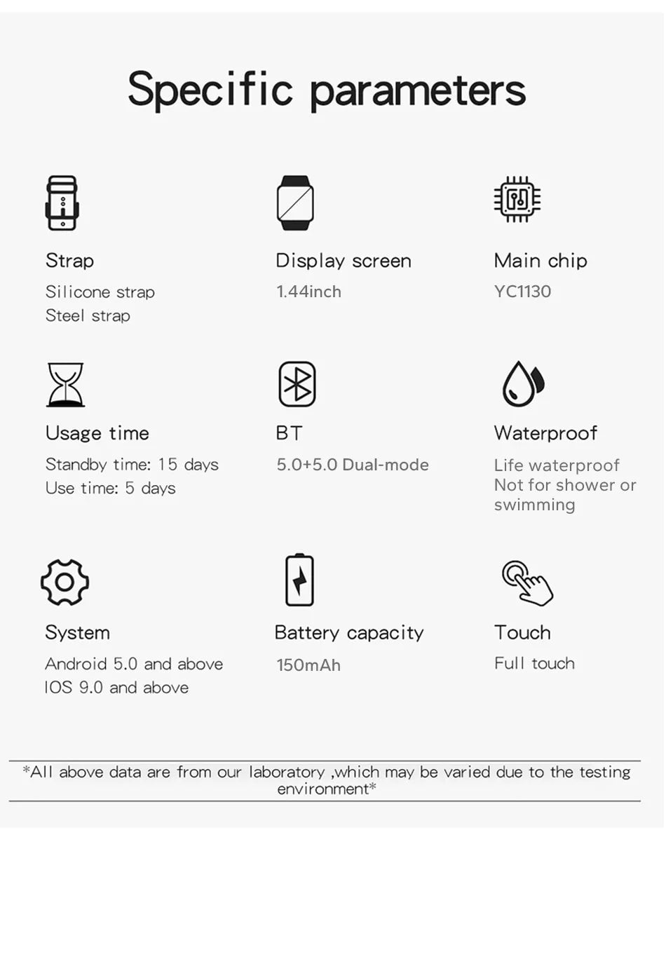 SmartWatch Pro Bluetooth Anruf - 1.44 Zoll SpO2 Blutdruck