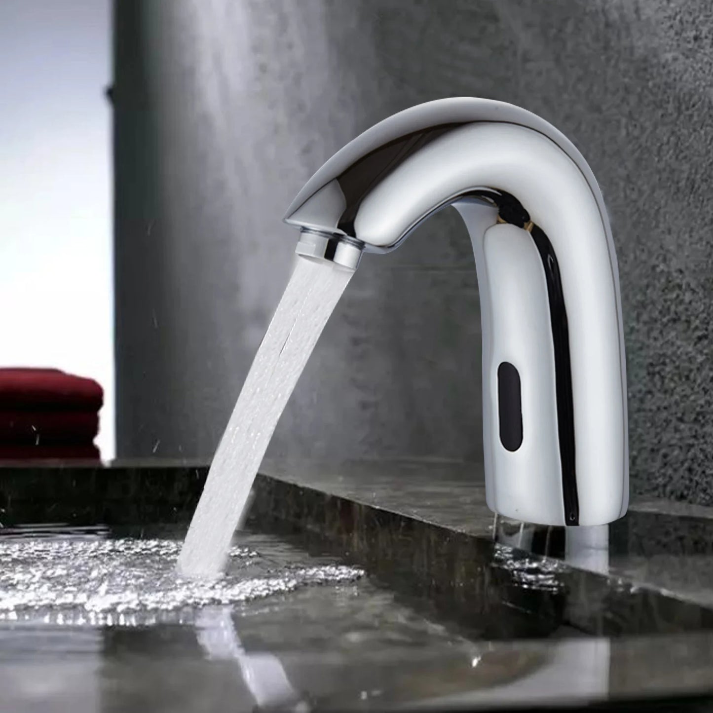 Berührungsloser Wasserhahn - Infrarot Sensor Automatik Waschbecken Armatur mit Zulaufrohr Bad