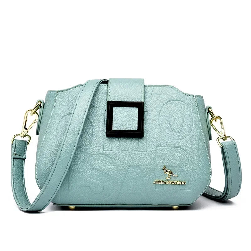 Fashion Women's Square Buckle Crossbody Bag Casual Shoulder Crossbody Bags Ladies Luxury Designer Large Capacity Travel Handbag