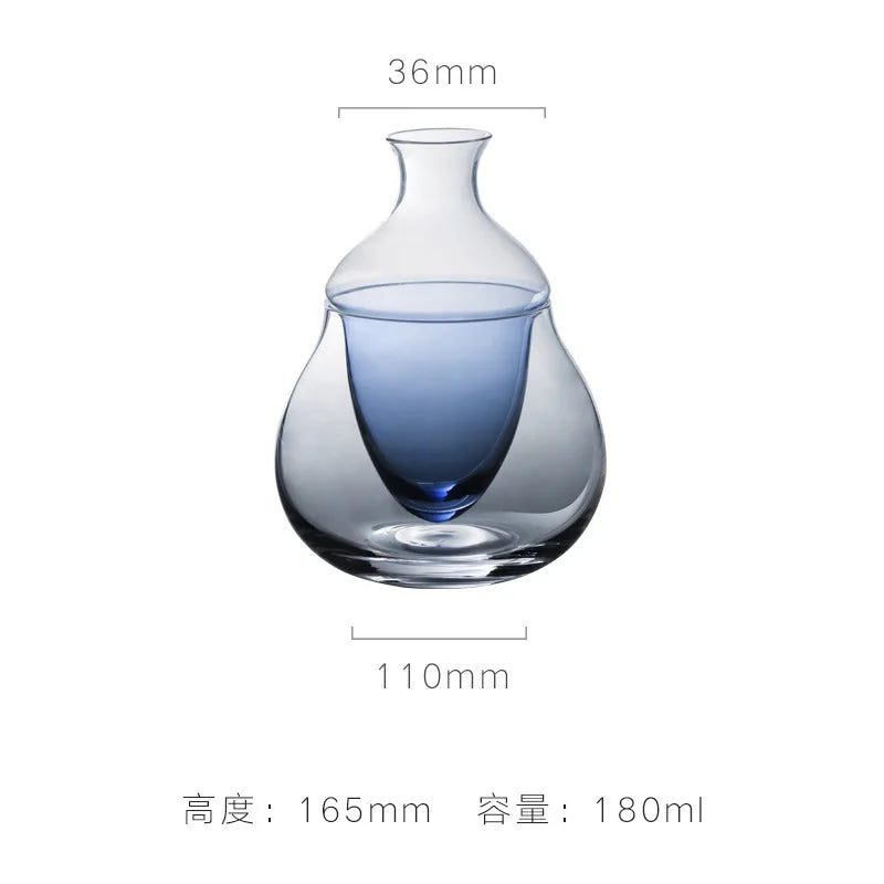 Creative Japanese Glass Wine Pot Cooling Sake Cup Ice Jug Decanter Wine Bottle Whiskey Dispenser Home Hotel Bar