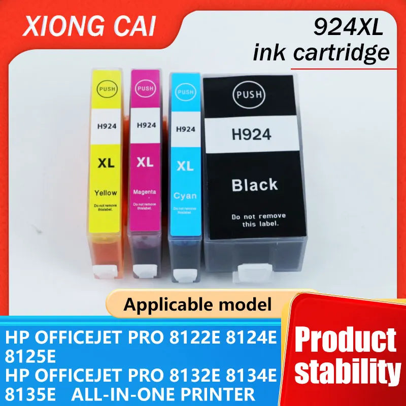 HP 924/924E/924XL High-Yield Ink Cartridges | Compatible with OfficeJet Pro 8120e-8135e Series Printers | Premium Quality