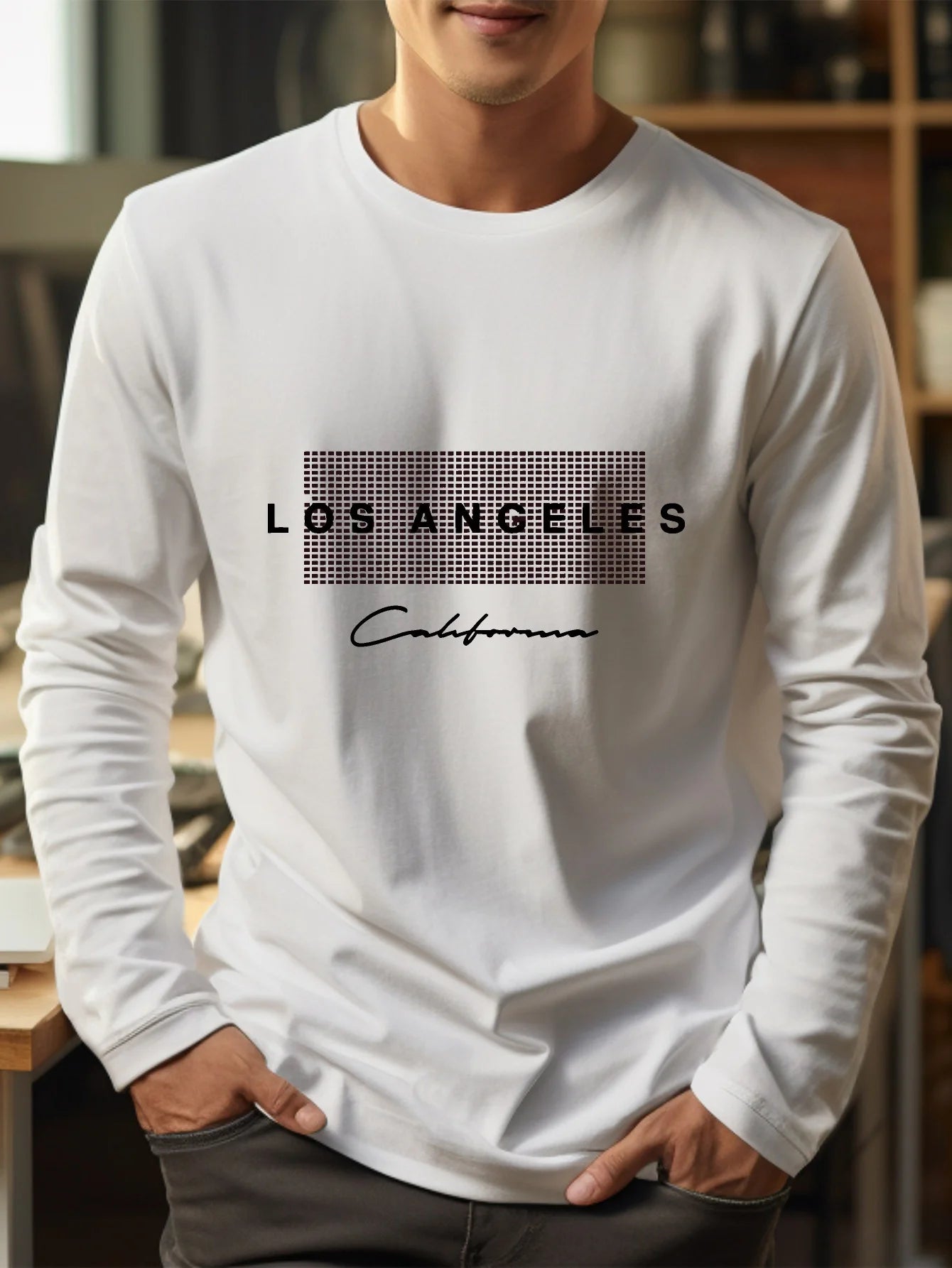 Herren T-Shirt 2025 - 100% Cotton Summer Loose Fit Los Angeles Graphic Printed Casual Sports