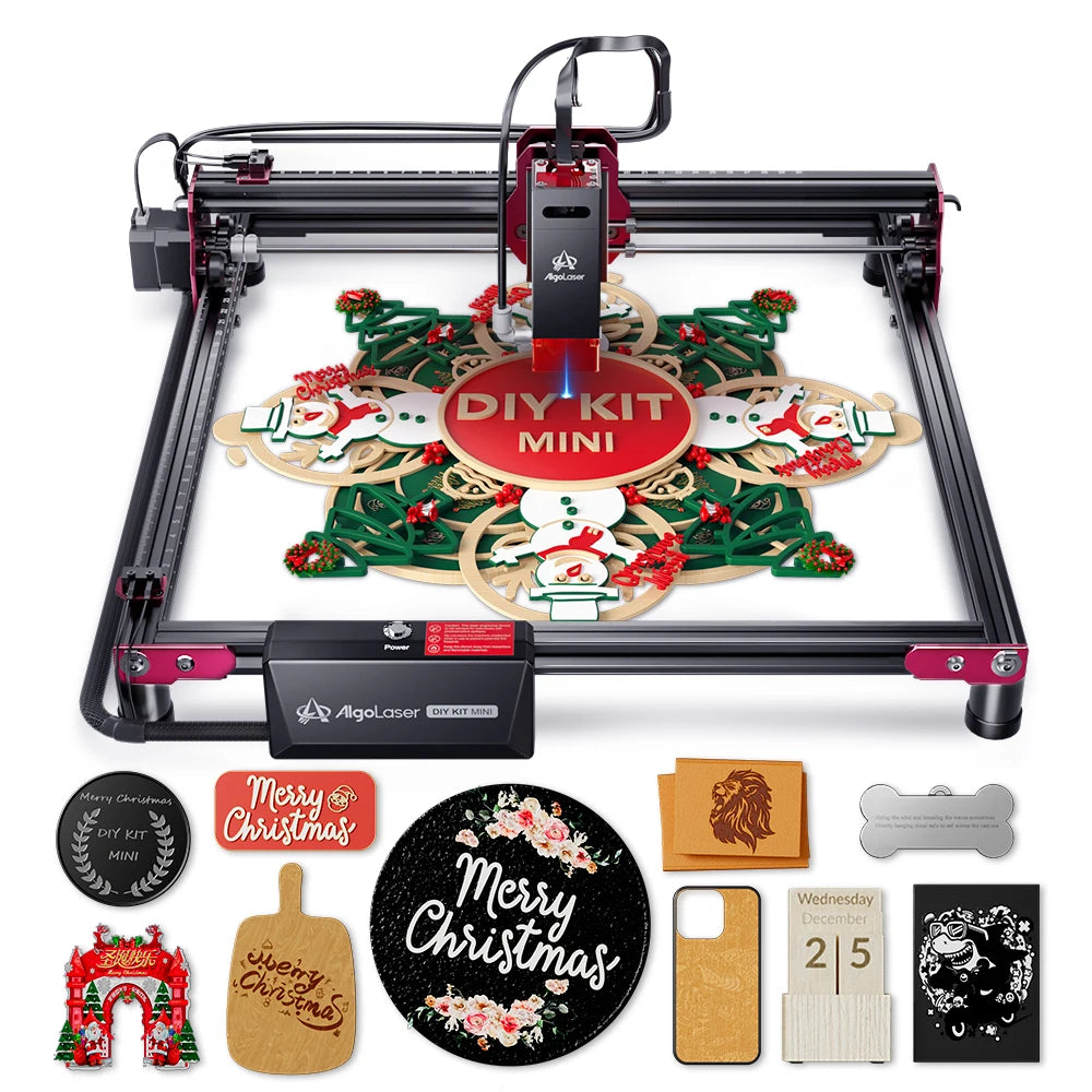 Mașină de gravat cu laser 2025: AlgoLaser DIY Mini mașină de gravat cu tăiere 5W 10W, cadouri personalizate, colecție de articole din lemn