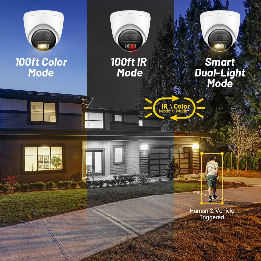Annke 8MP HD IP Security Camera Poe 4K Dual Light Audio Fixed Camera Human Vehicle Detection 256G SD Storage ONVIF IP67