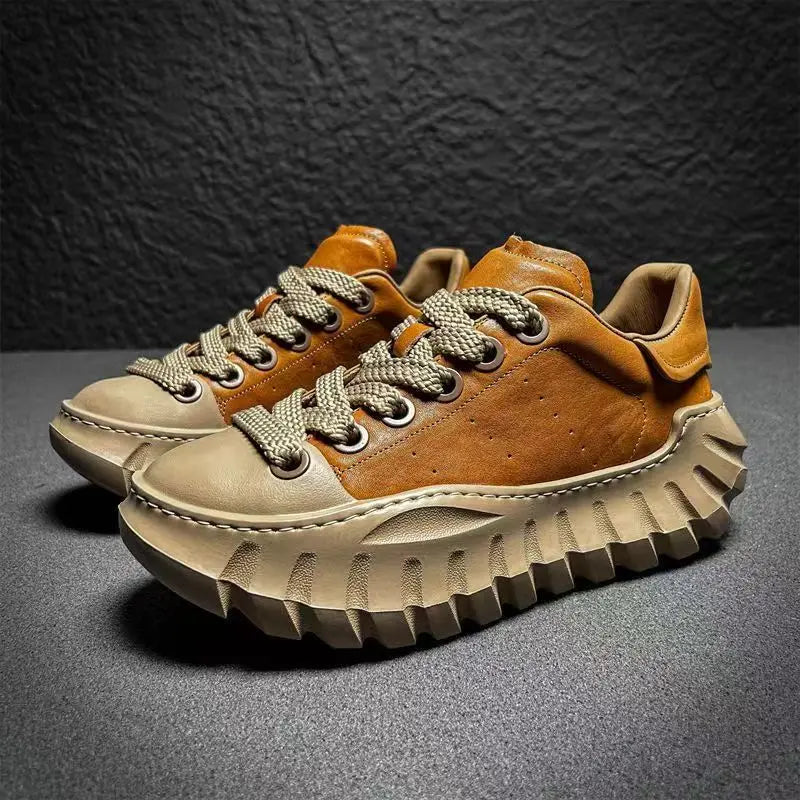 Designer Men's Sneakers New Thick-soled Shoes Casual Sports Flat Heel Round Toe Comfortable Trend Fashion Elastic