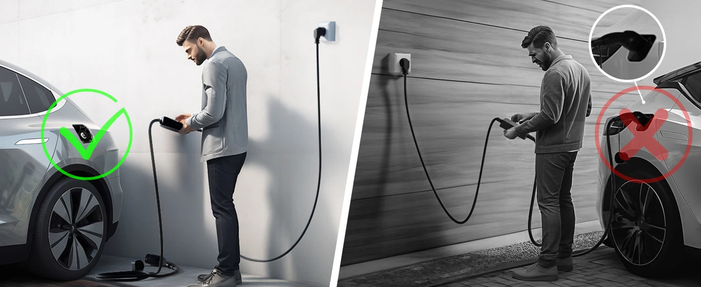 Elektroauto-Ladegerät Typ 2 16A 3,7kW Schuko mit Digitaldisplay 6m 8m 10m 15m 20m Ladekabel Mode 2 für Zuhause und Outdoor
