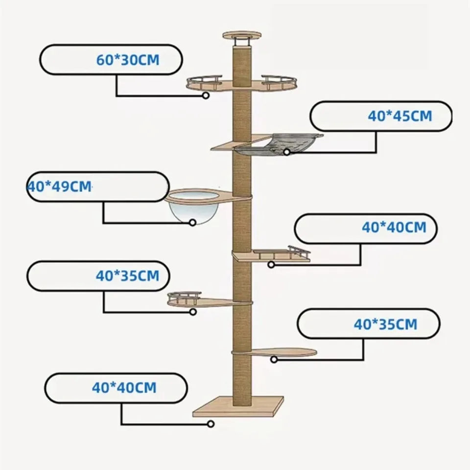 Katzen Zubehör Holz Katzen Baumhaus Katzen Spielzeug Kätzchen Klettern Kratzturm Multifunktion Haustier Möbel Katzen Klettergerüst