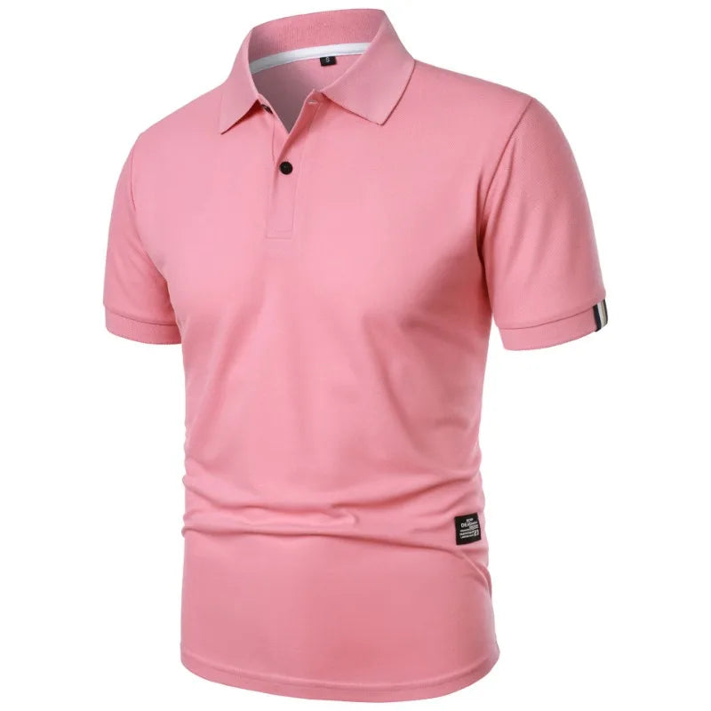 Neu Einfarbig Polo Shirt 2025 - Männer Kurz Ärmel Knopf T-Shirts Kragen - Leichtgewicht Streetwear Sport Casual Tops