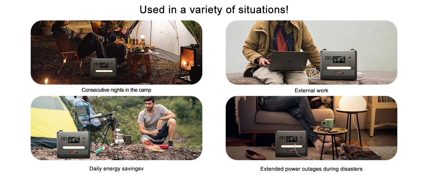 SOLARPLAY Semi-solid State Power Station 2500W 2400W Camping Supplies LiFePO4 Home Battery Portable Power Bank Generator US EU
