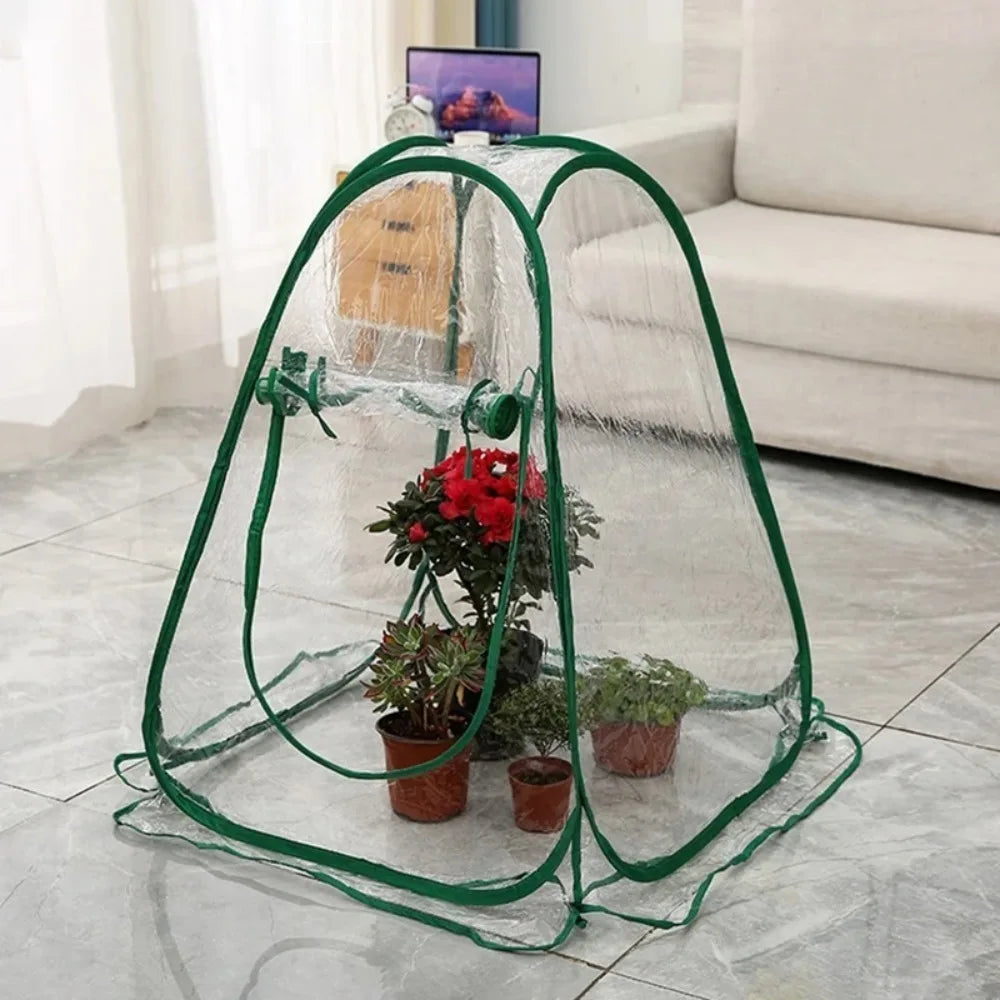 Plants Greenhouse Tent Transparent Folding Horticultural Greenhouse Warm Room Mini Sunroom Garden Nursery Plant Protective Cover