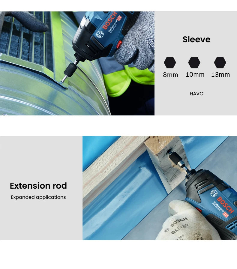 Bosch Resistant Impact Bits for Screwdriver Drill Accessories S2 Steel Metal Drills Bit Set for Bosch GDR/GDX Series Power Tools