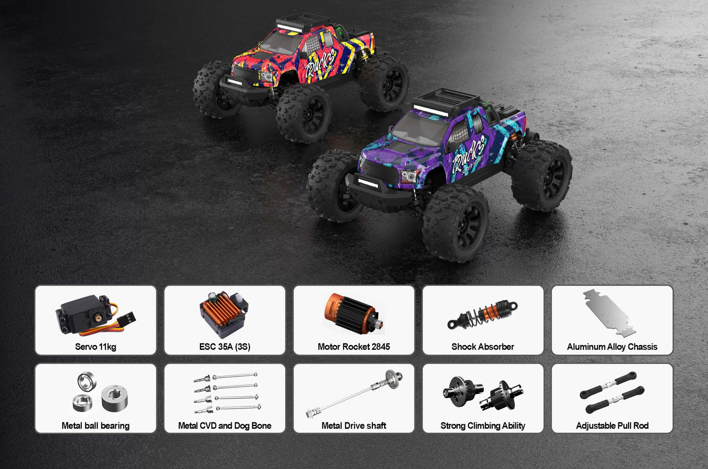 RC-Rennwagen 2025: Teeggi 1:14 High Speed Rc Off-road Car 4WD 100KM/H - Brushless Motor 3S Remote Control Drift Racing Cars Toys For Childrens Gift Collection
