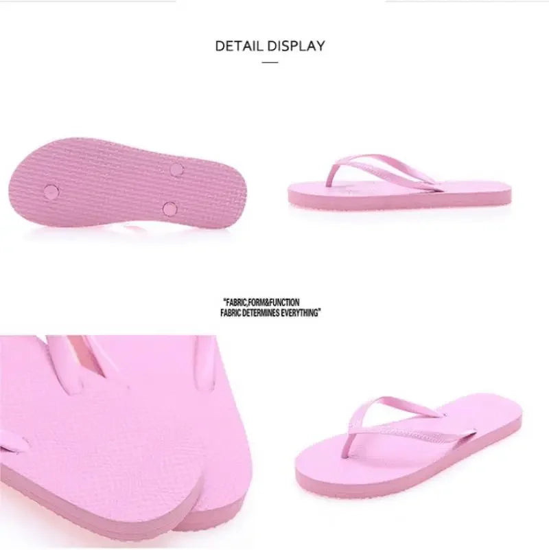 Women Summer Slippers Solid Beach Flip Flops Anti-slip Slipper Casual Shoes Home Shoes Women Simple Comfortable Beach Shoe