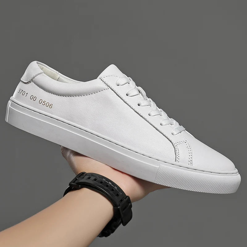 Mens Sneakers Genuine Leather Casual Outdoor Shoes Non-Slip Breathable Luxury Brand Footwear Top Quality Handmade White Shoe Men