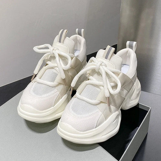 GXMGST Damen Sneaker Atmungsaktiv - PU Material, Flach