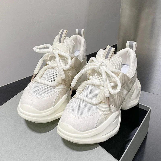 GXMGST Damen Sneaker Atmungsaktiv - PU Material, Flach - Golden Bridge Store